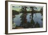 Lake Arrowhead, California - View From Emerald Bay-Lantern Press-Framed Art Print