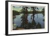 Lake Arrowhead, California - View From Emerald Bay-Lantern Press-Framed Art Print