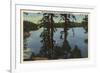 Lake Arrowhead, California - View From Emerald Bay-Lantern Press-Framed Premium Giclee Print