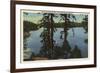 Lake Arrowhead, California - View From Emerald Bay-Lantern Press-Framed Premium Giclee Print