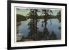 Lake Arrowhead, California - View From Emerald Bay-Lantern Press-Framed Premium Giclee Print