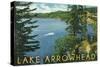 Lake Arrowhead, California - View towards the North Shore-Lantern Press-Stretched Canvas