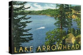 Lake Arrowhead, California - View towards the North Shore-Lantern Press-Stretched Canvas