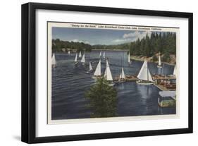 Lake Arrowhead, California - Yacht Club, Sailboat Race-Lantern Press-Framed Art Print