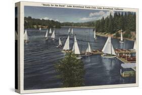 Lake Arrowhead, California - Yacht Club, Sailboat Race-Lantern Press-Stretched Canvas