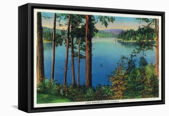 Lake Arrowhead View - Lake Arrowhead, CA-Lantern Press-Framed Stretched Canvas