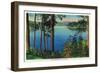 Lake Arrowhead View - Lake Arrowhead, CA-Lantern Press-Framed Art Print