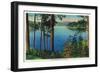 Lake Arrowhead View - Lake Arrowhead, CA-Lantern Press-Framed Art Print