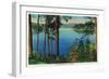 Lake Arrowhead View - Lake Arrowhead, CA-Lantern Press-Framed Art Print