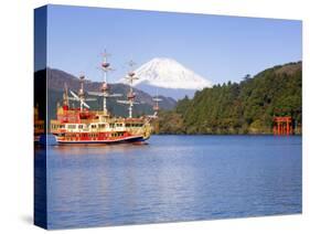 Lake Ashino-Ko with the Red Torii Gates of Hakone-Jinja,Central Honshu, Japan-Gavin Hellier-Stretched Canvas