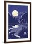 Lake at Night-Lantern Press-Framed Art Print