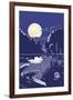 Lake at Night-Lantern Press-Framed Art Print