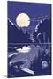 Lake at Night-Lantern Press-Mounted Art Print