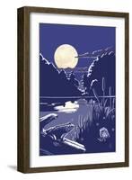 Lake at Night-Lantern Press-Framed Art Print