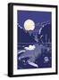 Lake at Night-Lantern Press-Framed Art Print