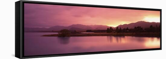 Lake at Sunset, Lake Tekapo, South Island, Canterbury, New Zealand-null-Framed Stretched Canvas