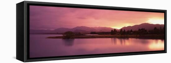 Lake at Sunset, Lake Tekapo, South Island, Canterbury, New Zealand-null-Framed Stretched Canvas