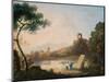 Lake Avernus with a Sarcophagus (Oil on Canvas)-Richard Wilson-Mounted Giclee Print