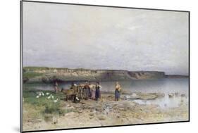 Lake Balaton with the Shore of Akarattya, 1885-Geza Meszoly-Mounted Giclee Print