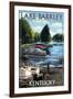 Lake Barkley, Kentucky - Pontoon Boats-Lantern Press-Framed Art Print