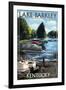 Lake Barkley, Kentucky - Pontoon Boats-Lantern Press-Framed Art Print