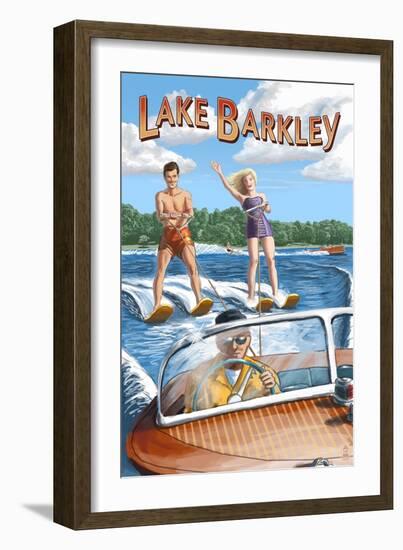 Lake Barkley, Kentucky - Water Skiing-Lantern Press-Framed Art Print