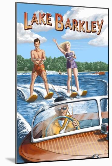 Lake Barkley, Kentucky - Water Skiing-Lantern Press-Mounted Art Print