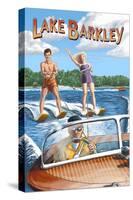 Lake Barkley, Kentucky - Water Skiing-Lantern Press-Stretched Canvas