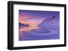 Lake Bianco at Bernina Pass. Canton of Graubunden. Engadine. Switzerland. Europe-ClickAlps-Framed Photographic Print