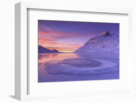 Lake Bianco at Bernina Pass. Canton of Graubunden. Engadine. Switzerland. Europe-ClickAlps-Framed Photographic Print