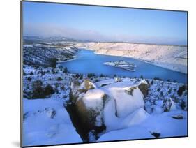 Lake Billy Chinook with Blanket of Snow-Steve Terrill-Mounted Photographic Print
