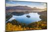 Lake Bled and the Julian Alps Illuminated at Sunrise, Lake Bled, Bled, Upper Carniola, Slovenia-Doug Pearson-Mounted Photographic Print