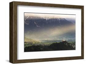 Lake Bled Castle at Sunrise, Bled, Julian Alps, Gorenjska, Slovenia, Europe-Matthew Williams-Ellis-Framed Photographic Print