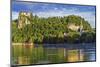 Lake Bled, Castle rises on cliffs above Lake Bled, Slovenia-Miva Stock-Mounted Photographic Print