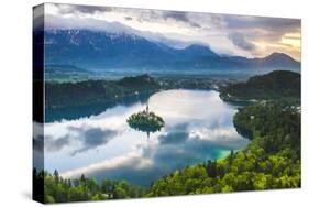 Lake Bled Island and the Julian Alps at Sunrise-Matthew Williams-Ellis-Stretched Canvas