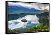 Lake Bled Island and the Julian Alps at Sunrise-Matthew Williams-Ellis-Framed Stretched Canvas