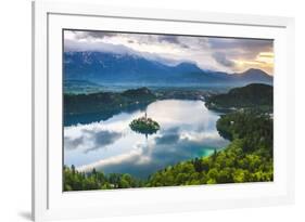 Lake Bled Island and the Julian Alps at Sunrise-Matthew Williams-Ellis-Framed Photographic Print