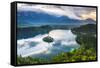 Lake Bled Island and the Julian Alps at Sunrise-Matthew Williams-Ellis-Framed Stretched Canvas