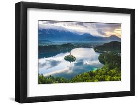 Lake Bled Island and the Julian Alps at Sunrise-Matthew Williams-Ellis-Framed Photographic Print