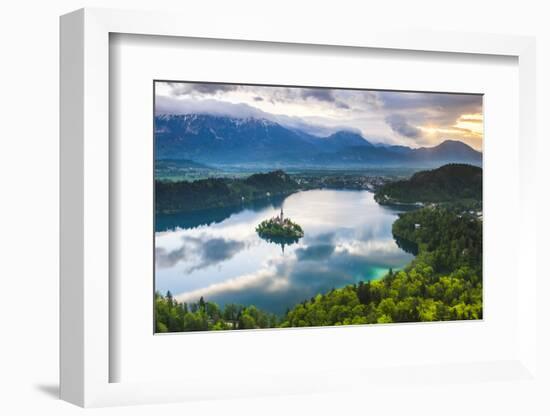 Lake Bled Island and the Julian Alps at Sunrise-Matthew Williams-Ellis-Framed Photographic Print