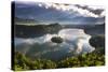 Lake Bled Reflections at Sunrise, Julian Alps, Gorenjska, Slovenia, Europe-Matthew Williams-Ellis-Stretched Canvas