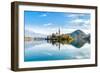 Lake Bled Slovenia. Beautiful Mountain Lake with Small Pilgrimage Church. Most Famous Slovenian Lak-null-Framed Photographic Print