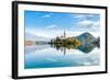 Lake Bled Slovenia. Beautiful Mountain Lake with Small Pilgrimage Church. Most Famous Slovenian Lak-null-Framed Photographic Print