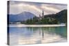 Lake Bled Sunrise Landscape-Matthew Williams-Ellis-Stretched Canvas