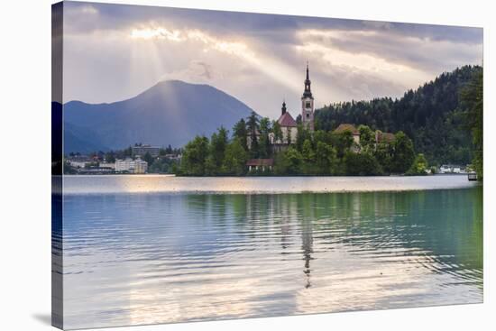 Lake Bled Sunrise Landscape-Matthew Williams-Ellis-Stretched Canvas