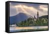 Lake Bled Sunrise Landscape-Matthew Williams-Ellis-Framed Stretched Canvas