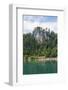 Lake Bled, Upper Carniola, Slovenia. Bled Castle seen across the lake. Tourists enjoying boating...-null-Framed Photographic Print