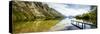 Lake Bohinj at dusk, Triglav National Park, Upper Carniola, Slovenia-Panoramic Images-Stretched Canvas