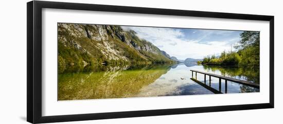 Lake Bohinj at dusk, Triglav National Park, Upper Carniola, Slovenia-Panoramic Images-Framed Photographic Print