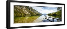 Lake Bohinj at dusk, Triglav National Park, Upper Carniola, Slovenia-Panoramic Images-Framed Photographic Print